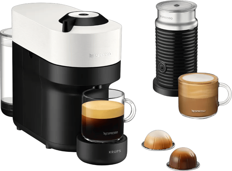 Krups Nespresso Vertuo Pop Coconut White XN9211 met Aeroccino