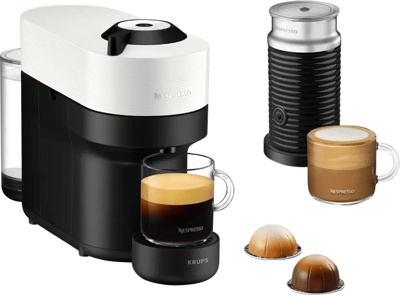 Krups Nespresso Vertuo Pop Coconut White XN9211 met Aeroccino